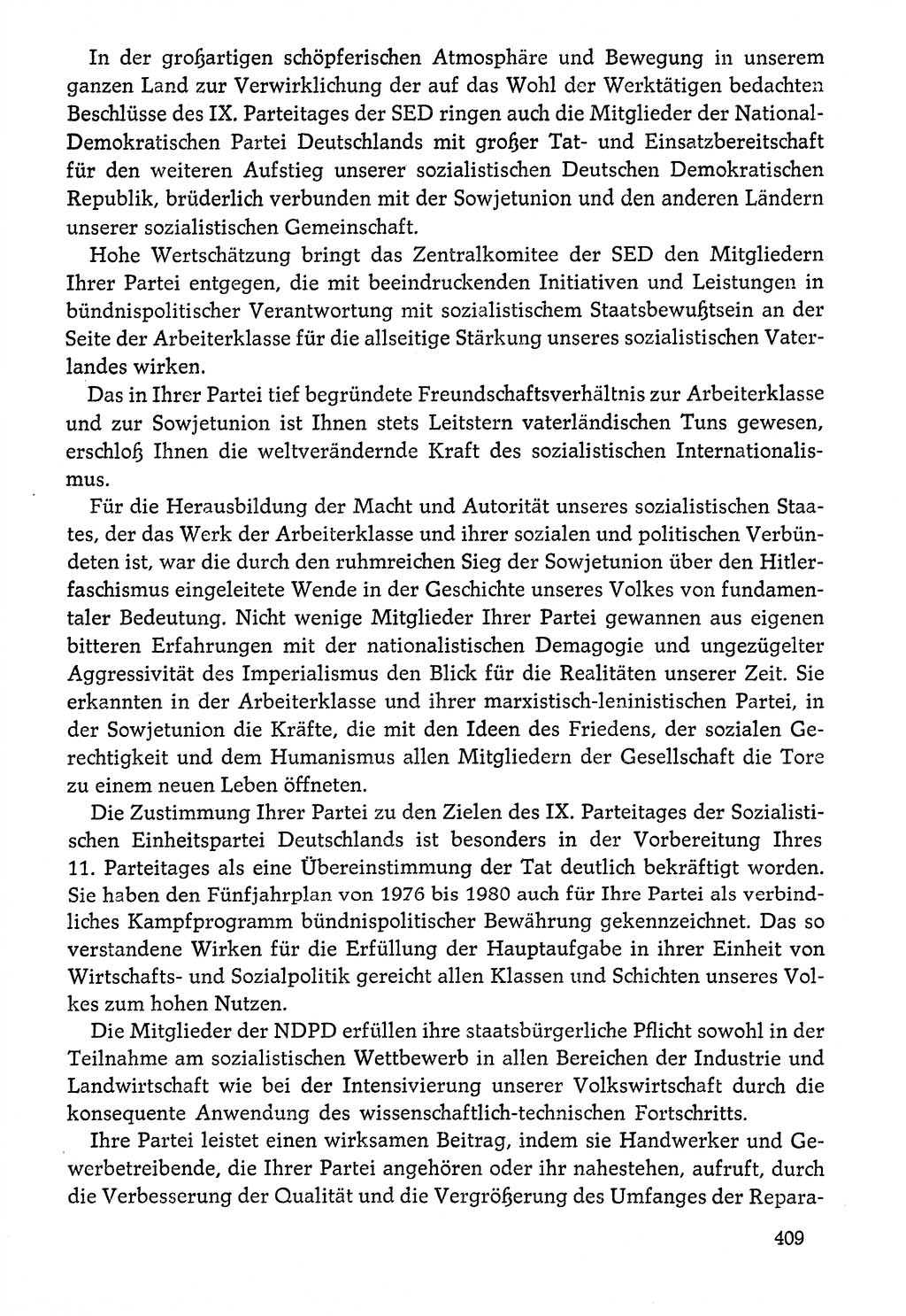 Dokumente der Sozialistischen Einheitspartei Deutschlands (SED) [Deutsche Demokratische Republik (DDR)] 1976-1977, Seite 409 (Dok. SED DDR 1976-1977, S. 409)