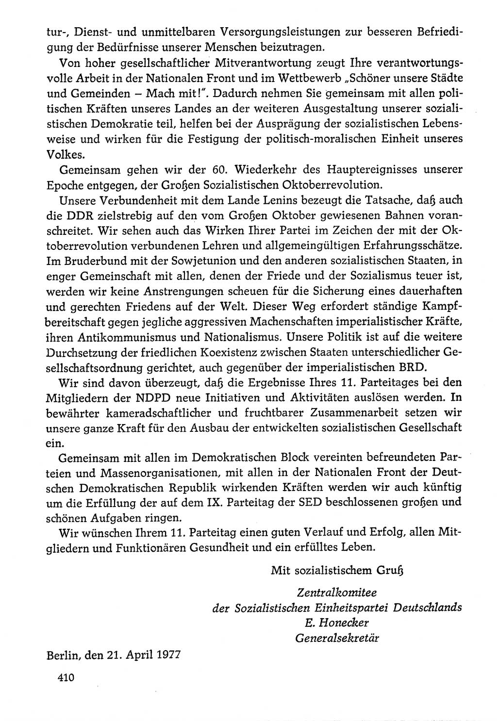 Dokumente der Sozialistischen Einheitspartei Deutschlands (SED) [Deutsche Demokratische Republik (DDR)] 1976-1977, Seite 410 (Dok. SED DDR 1976-1977, S. 410)
