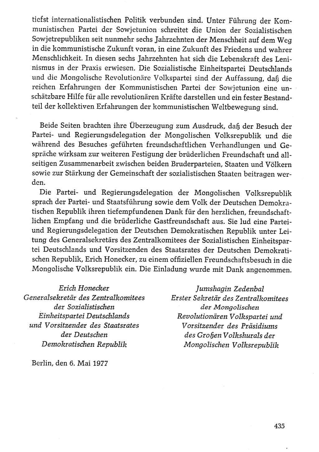 Dokumente der Sozialistischen Einheitspartei Deutschlands (SED) [Deutsche Demokratische Republik (DDR)] 1976-1977, Seite 435 (Dok. SED DDR 1976-1977, S. 435)