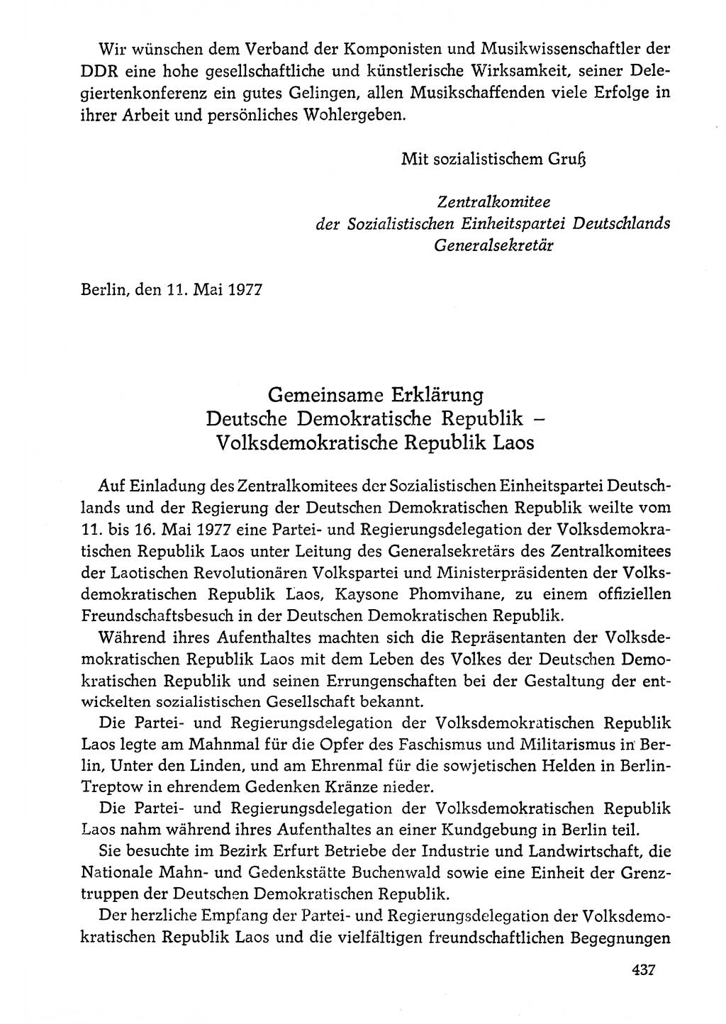 Dokumente der Sozialistischen Einheitspartei Deutschlands (SED) [Deutsche Demokratische Republik (DDR)] 1976-1977, Seite 437 (Dok. SED DDR 1976-1977, S. 437)