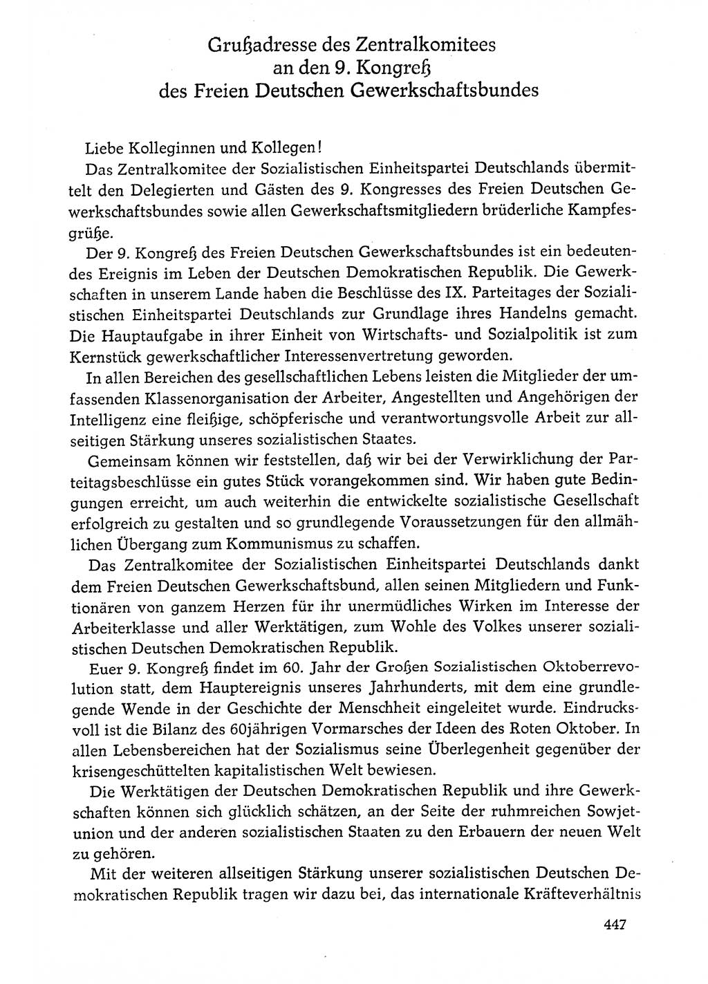 Dokumente der Sozialistischen Einheitspartei Deutschlands (SED) [Deutsche Demokratische Republik (DDR)] 1976-1977, Seite 447 (Dok. SED DDR 1976-1977, S. 447)