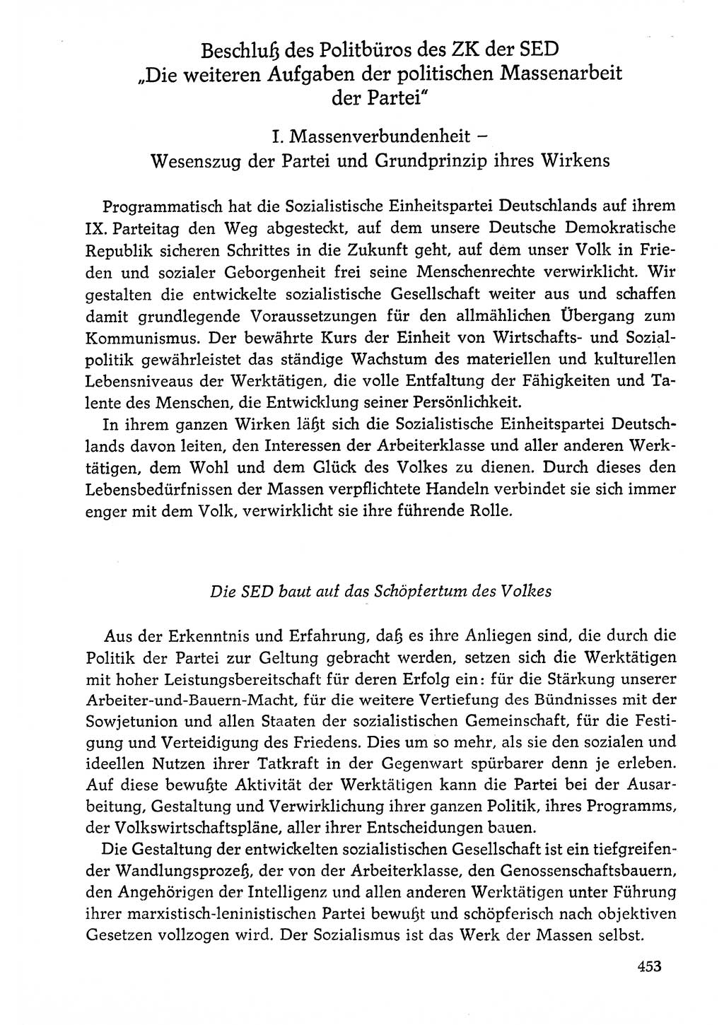 Dokumente der Sozialistischen Einheitspartei Deutschlands (SED) [Deutsche Demokratische Republik (DDR)] 1976-1977, Seite 453 (Dok. SED DDR 1976-1977, S. 453)
