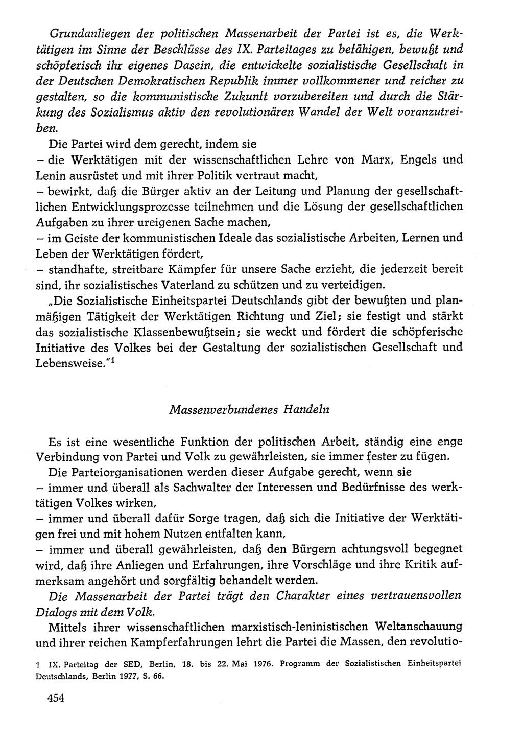 Dokumente der Sozialistischen Einheitspartei Deutschlands (SED) [Deutsche Demokratische Republik (DDR)] 1976-1977, Seite 454 (Dok. SED DDR 1976-1977, S. 454)