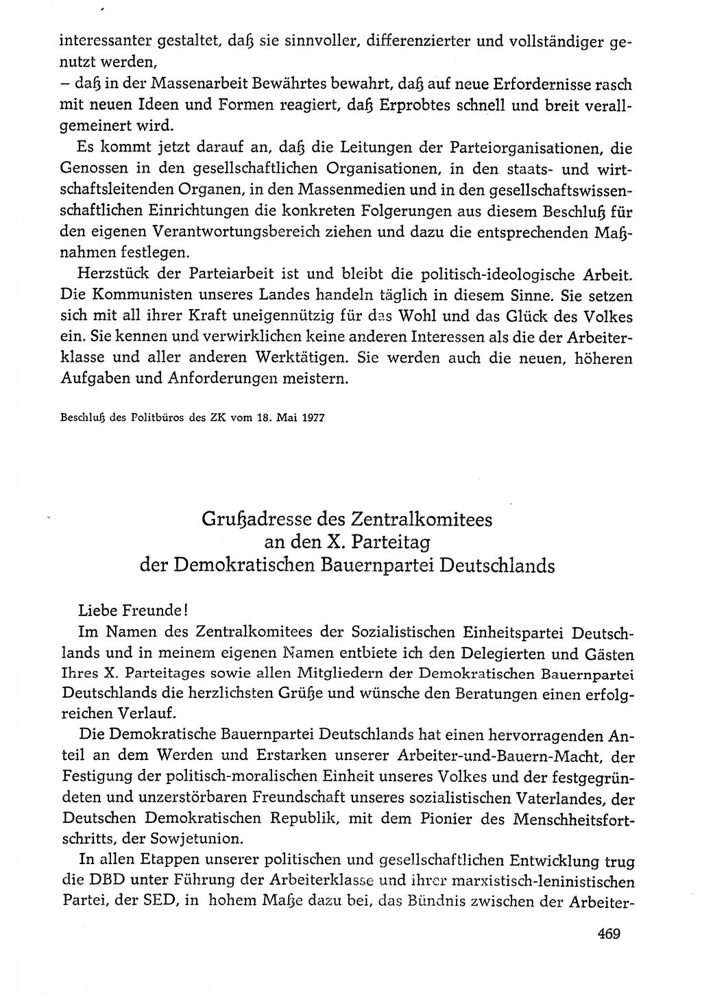 Dokumente der Sozialistischen Einheitspartei Deutschlands (SED) [Deutsche Demokratische Republik (DDR)] 1976-1977, Seite 469 (Dok. SED DDR 1976-1977, S. 469)