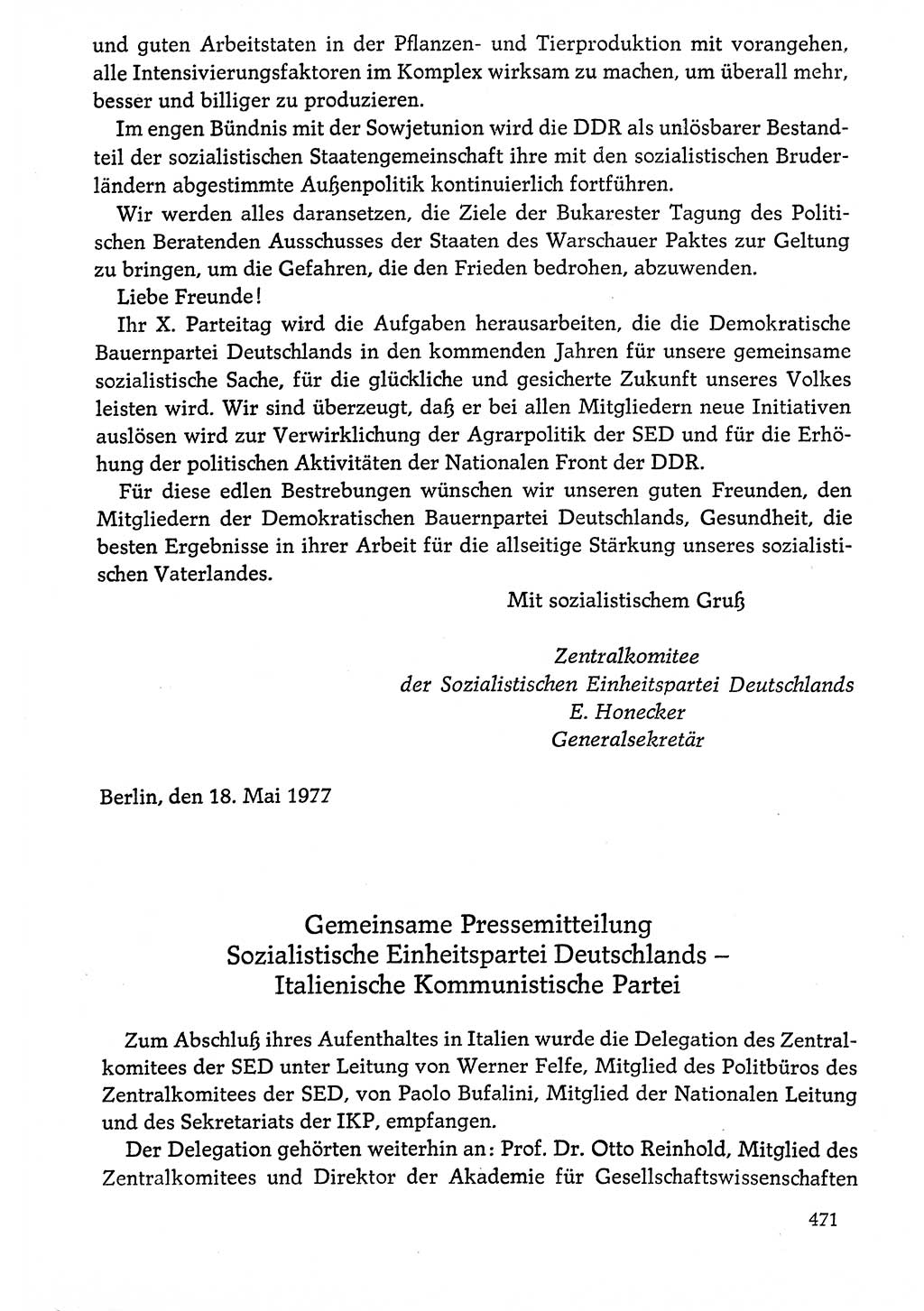 Dokumente der Sozialistischen Einheitspartei Deutschlands (SED) [Deutsche Demokratische Republik (DDR)] 1976-1977, Seite 471 (Dok. SED DDR 1976-1977, S. 471)