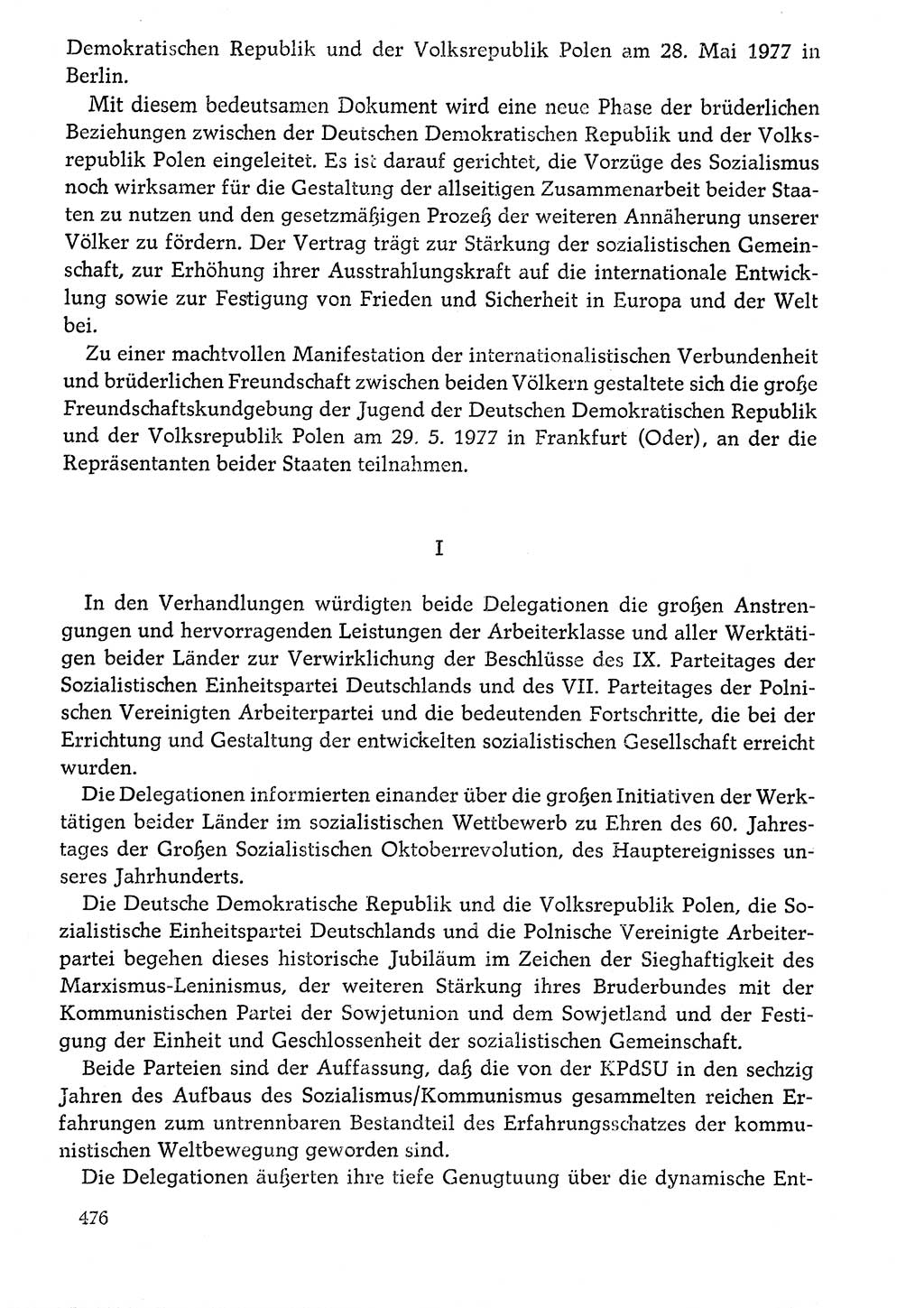 Dokumente der Sozialistischen Einheitspartei Deutschlands (SED) [Deutsche Demokratische Republik (DDR)] 1976-1977, Seite 476 (Dok. SED DDR 1976-1977, S. 476)