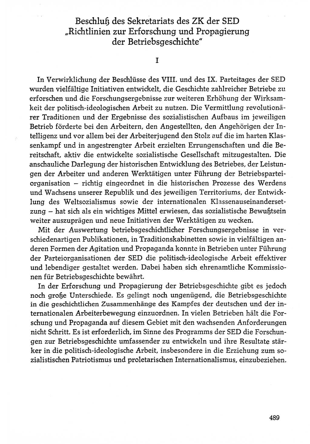 Dokumente der Sozialistischen Einheitspartei Deutschlands (SED) [Deutsche Demokratische Republik (DDR)] 1976-1977, Seite 489 (Dok. SED DDR 1976-1977, S. 489)