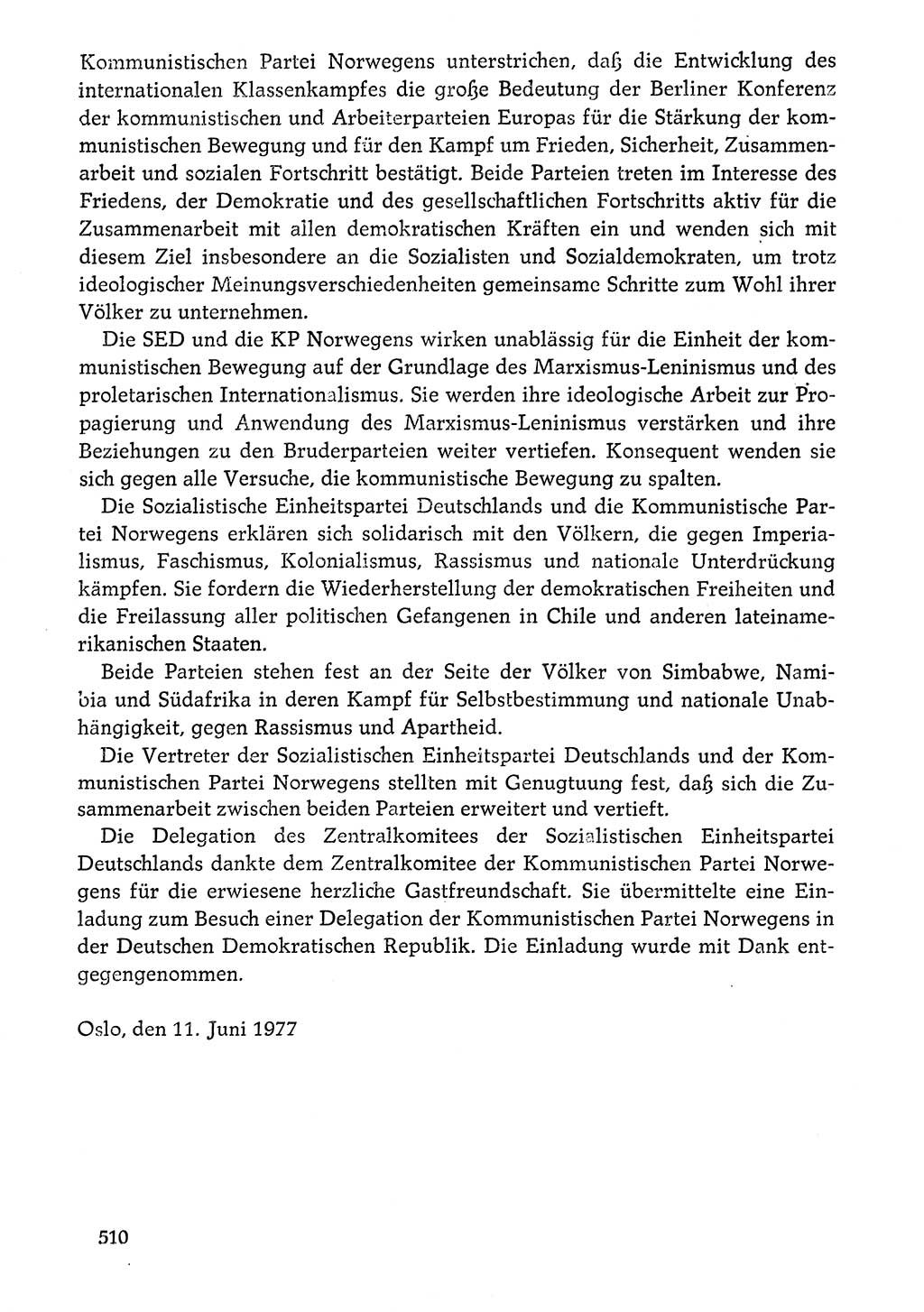 Dokumente der Sozialistischen Einheitspartei Deutschlands (SED) [Deutsche Demokratische Republik (DDR)] 1976-1977, Seite 510 (Dok. SED DDR 1976-1977, S. 510)