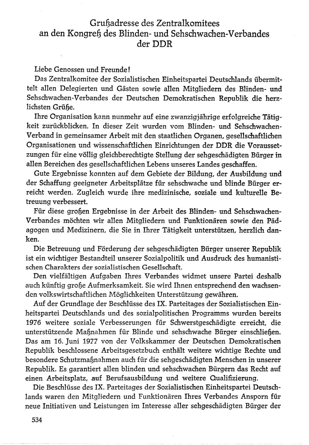 Dokumente der Sozialistischen Einheitspartei Deutschlands (SED) [Deutsche Demokratische Republik (DDR)] 1976-1977, Seite 534 (Dok. SED DDR 1976-1977, S. 534)