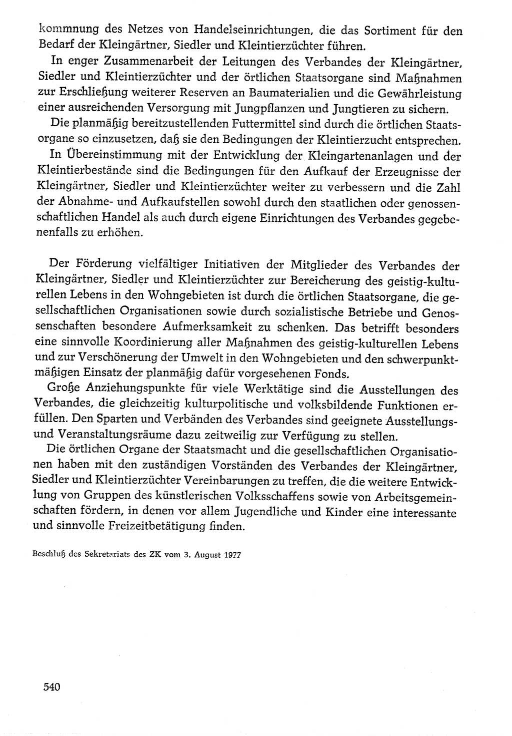 Dokumente der Sozialistischen Einheitspartei Deutschlands (SED) [Deutsche Demokratische Republik (DDR)] 1976-1977, Seite 540 (Dok. SED DDR 1976-1977, S. 540)