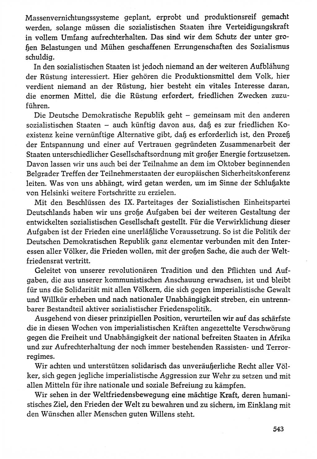 Dokumente der Sozialistischen Einheitspartei Deutschlands (SED) [Deutsche Demokratische Republik (DDR)] 1976-1977, Seite 543 (Dok. SED DDR 1976-1977, S. 543)