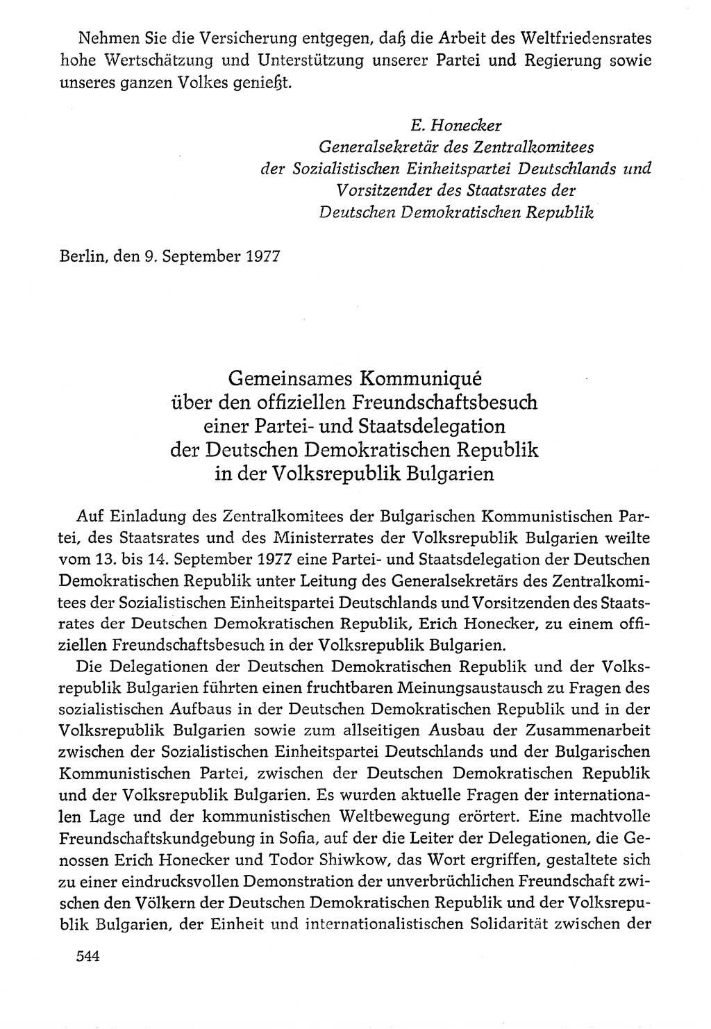 Dokumente der Sozialistischen Einheitspartei Deutschlands (SED) [Deutsche Demokratische Republik (DDR)] 1976-1977, Seite 544 (Dok. SED DDR 1976-1977, S. 544)