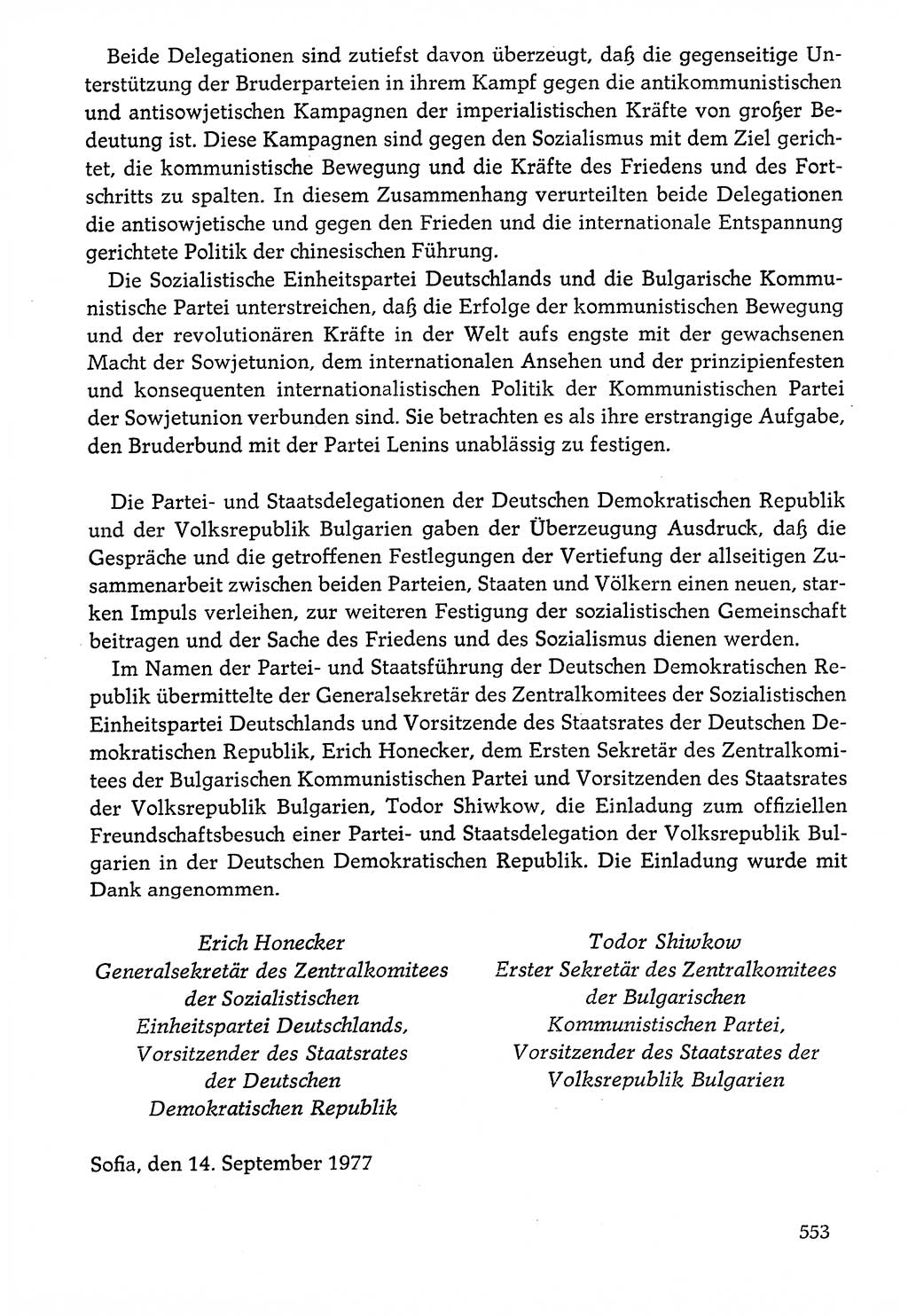 Dokumente der Sozialistischen Einheitspartei Deutschlands (SED) [Deutsche Demokratische Republik (DDR)] 1976-1977, Seite 553 (Dok. SED DDR 1976-1977, S. 553)