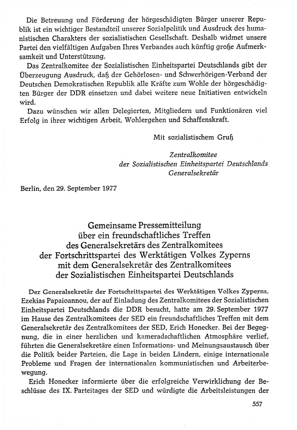 Dokumente der Sozialistischen Einheitspartei Deutschlands (SED) [Deutsche Demokratische Republik (DDR)] 1976-1977, Seite 557 (Dok. SED DDR 1976-1977, S. 557)