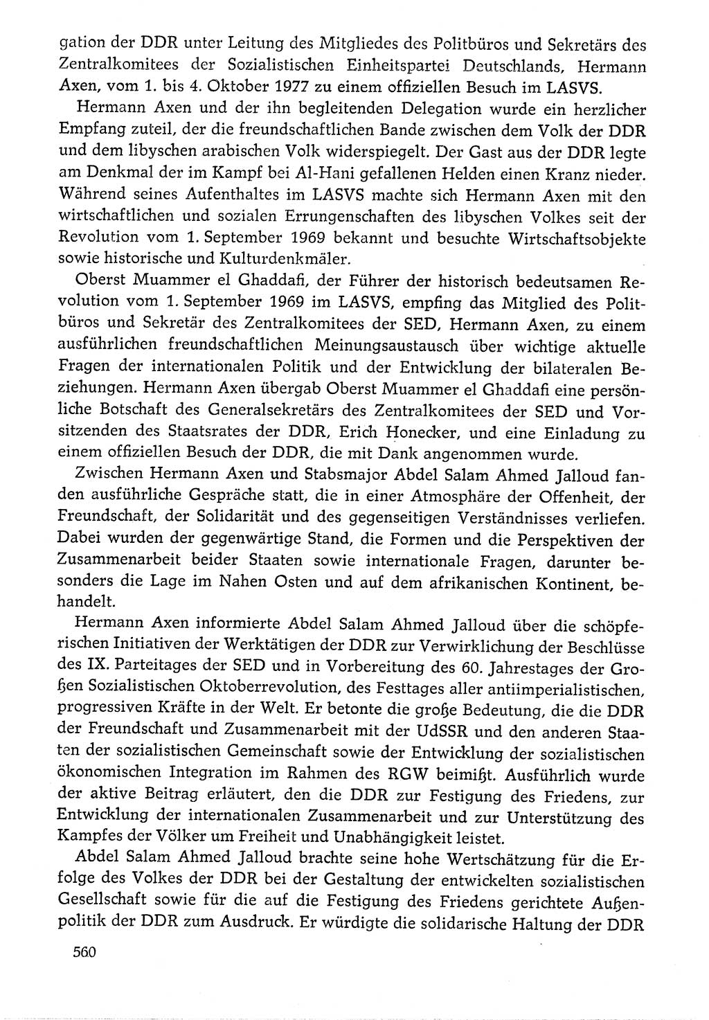 Dokumente der Sozialistischen Einheitspartei Deutschlands (SED) [Deutsche Demokratische Republik (DDR)] 1976-1977, Seite 560 (Dok. SED DDR 1976-1977, S. 560)