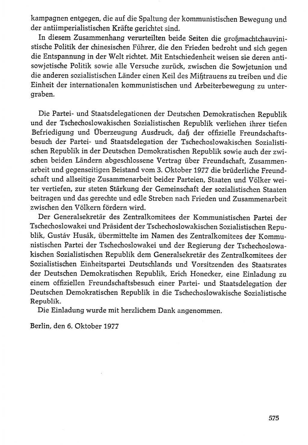 Dokumente der Sozialistischen Einheitspartei Deutschlands (SED) [Deutsche Demokratische Republik (DDR)] 1976-1977, Seite 575 (Dok. SED DDR 1976-1977, S. 575)