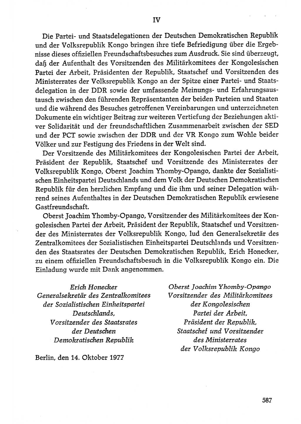 Dokumente der Sozialistischen Einheitspartei Deutschlands (SED) [Deutsche Demokratische Republik (DDR)] 1976-1977, Seite 587 (Dok. SED DDR 1976-1977, S. 587)