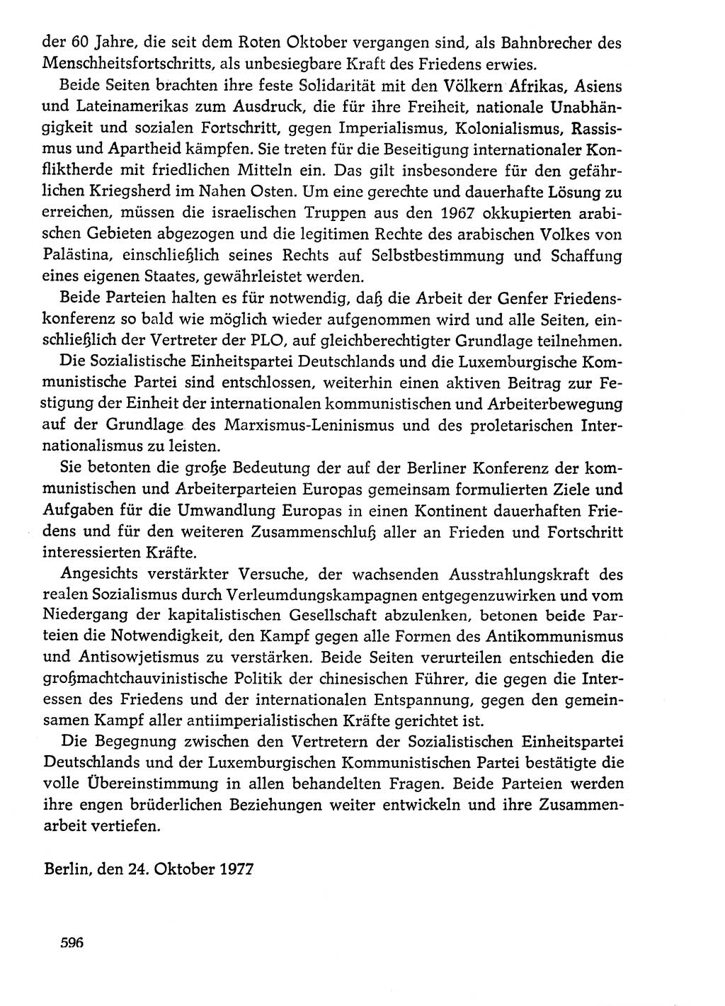 Dokumente der Sozialistischen Einheitspartei Deutschlands (SED) [Deutsche Demokratische Republik (DDR)] 1976-1977, Seite 596 (Dok. SED DDR 1976-1977, S. 596)