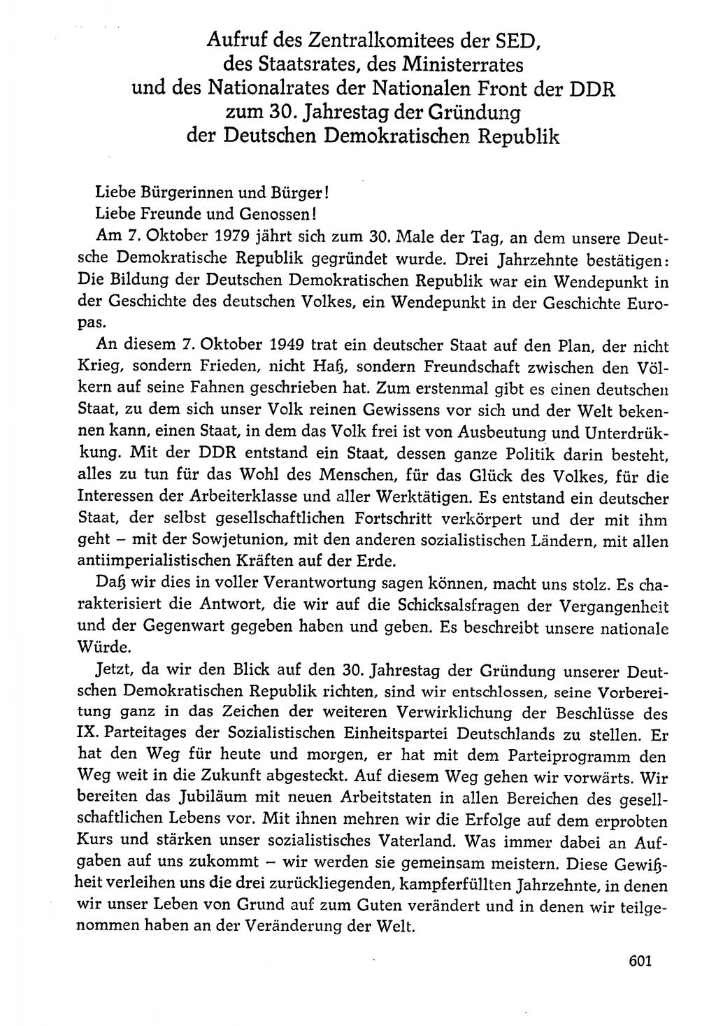 Dokumente der Sozialistischen Einheitspartei Deutschlands (SED) [Deutsche Demokratische Republik (DDR)] 1976-1977, Seite 601 (Dok. SED DDR 1976-1977, S. 601)