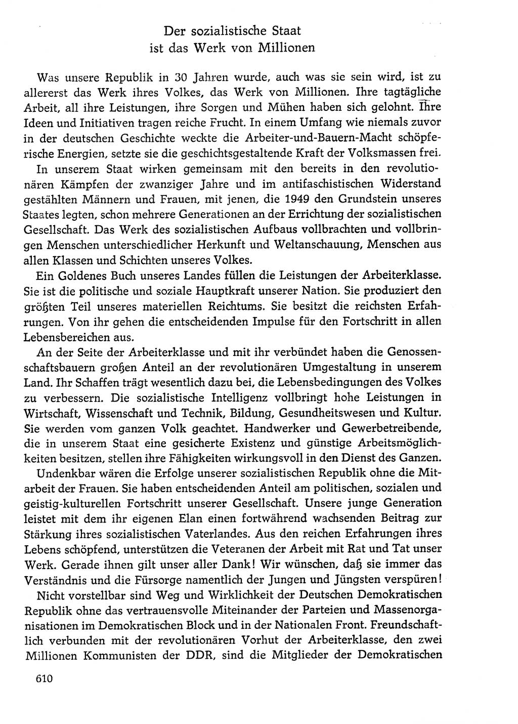 Dokumente der Sozialistischen Einheitspartei Deutschlands (SED) [Deutsche Demokratische Republik (DDR)] 1976-1977, Seite 610 (Dok. SED DDR 1976-1977, S. 610)