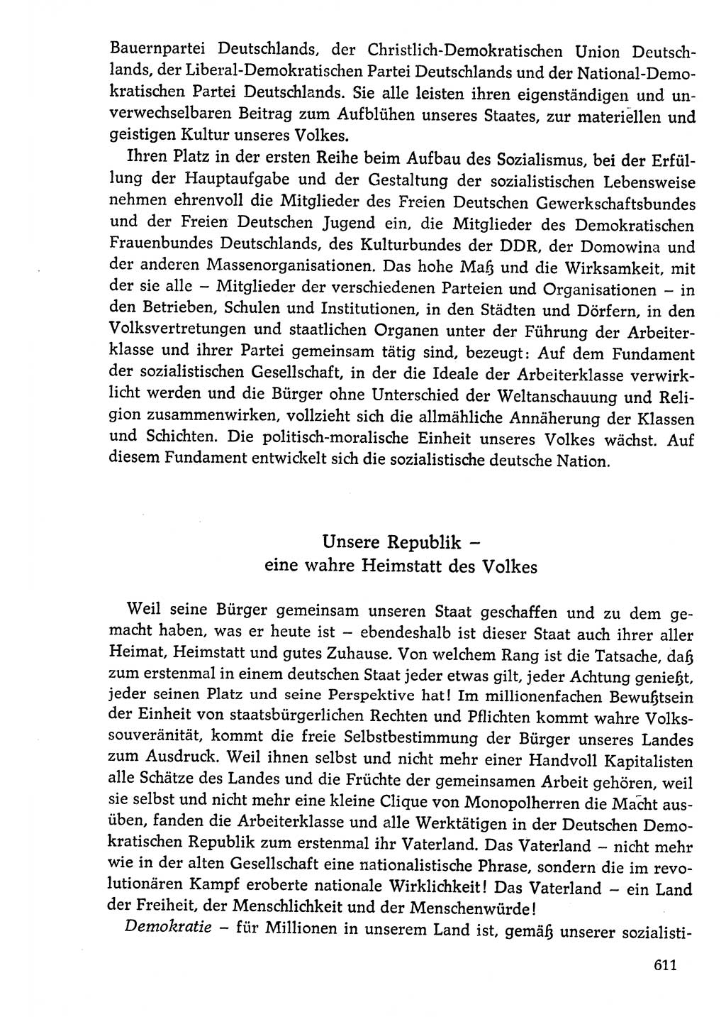 Dokumente der Sozialistischen Einheitspartei Deutschlands (SED) [Deutsche Demokratische Republik (DDR)] 1976-1977, Seite 611 (Dok. SED DDR 1976-1977, S. 611)