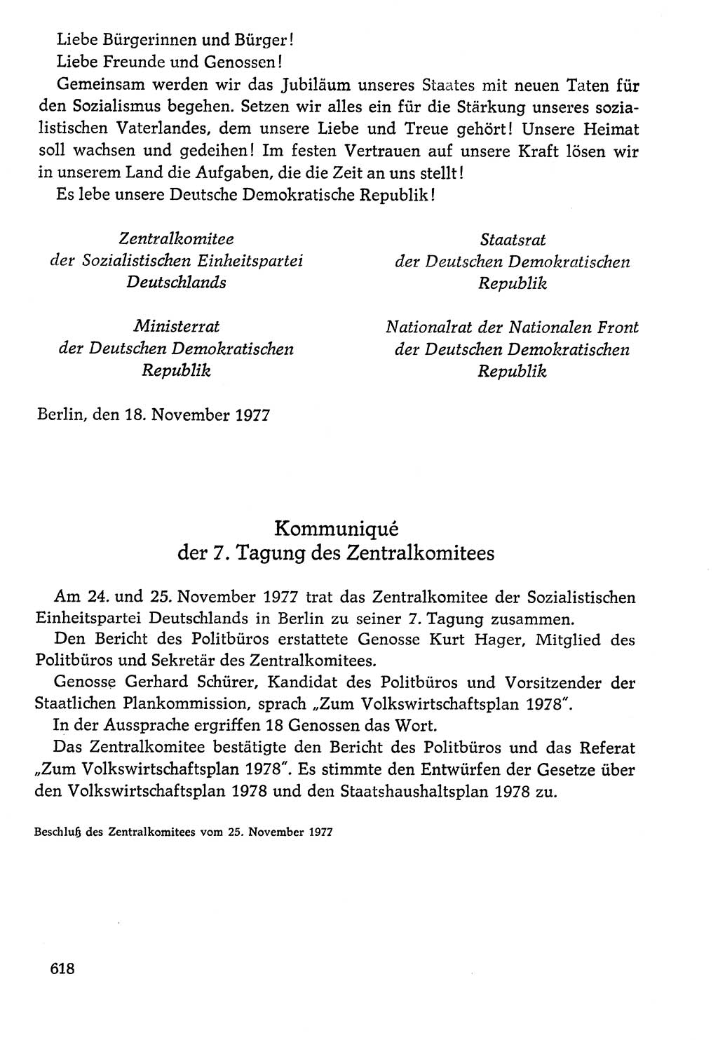 Dokumente der Sozialistischen Einheitspartei Deutschlands (SED) [Deutsche Demokratische Republik (DDR)] 1976-1977, Seite 618 (Dok. SED DDR 1976-1977, S. 618)