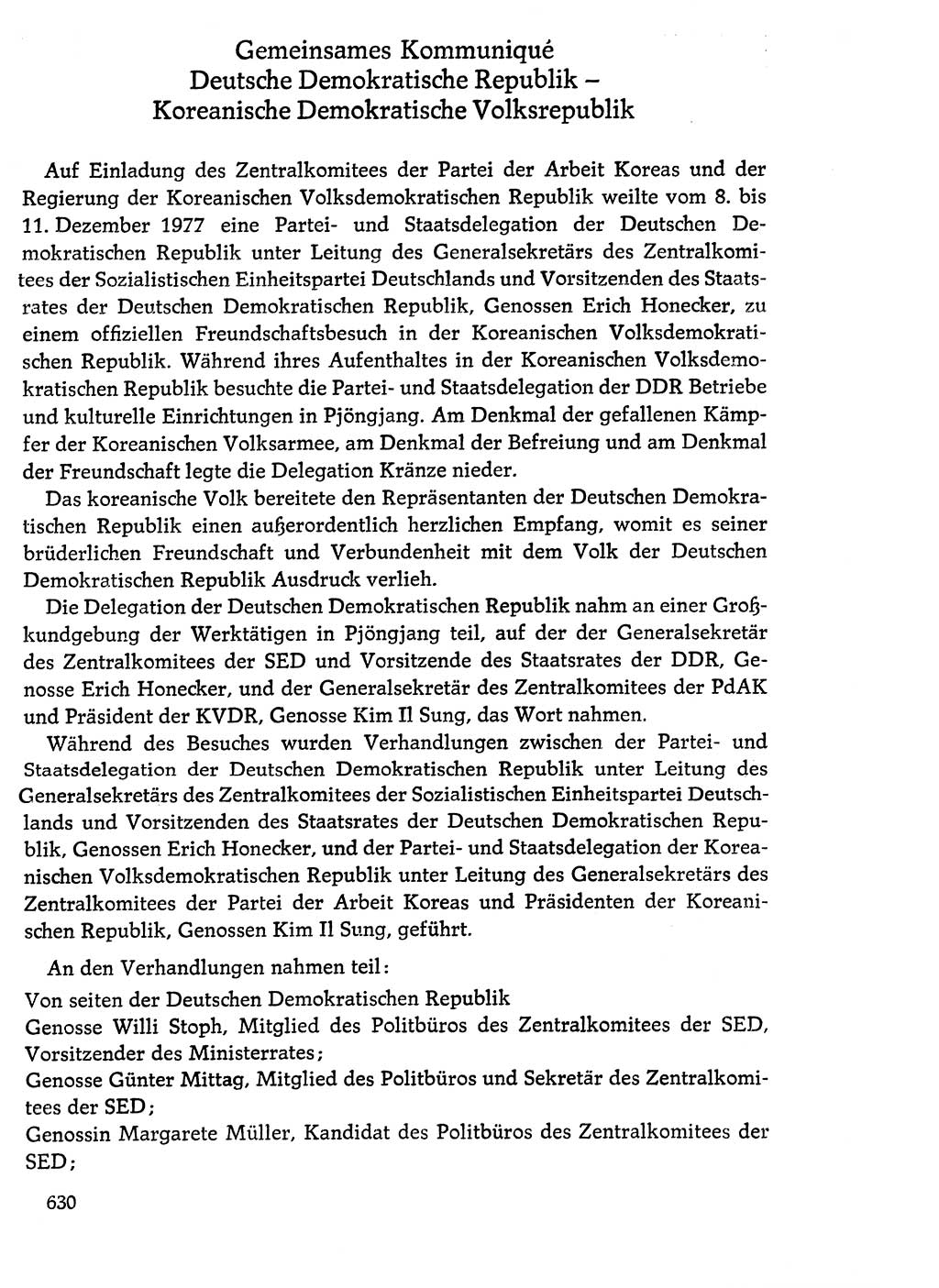 Dokumente der Sozialistischen Einheitspartei Deutschlands (SED) [Deutsche Demokratische Republik (DDR)] 1976-1977, Seite 630 (Dok. SED DDR 1976-1977, S. 630)