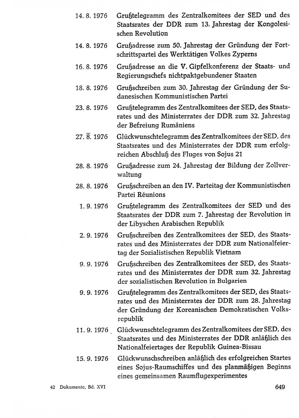 Dokumente der Sozialistischen Einheitspartei Deutschlands (SED) [Deutsche Demokratische Republik (DDR)] 1976-1977, Seite 649 (Dok. SED DDR 1976-1977, S. 649)