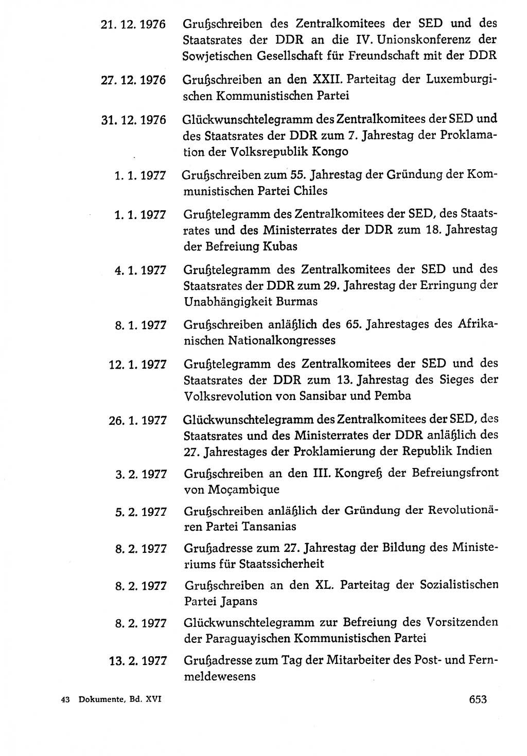 Dokumente der Sozialistischen Einheitspartei Deutschlands (SED) [Deutsche Demokratische Republik (DDR)] 1976-1977, Seite 653 (Dok. SED DDR 1976-1977, S. 653)