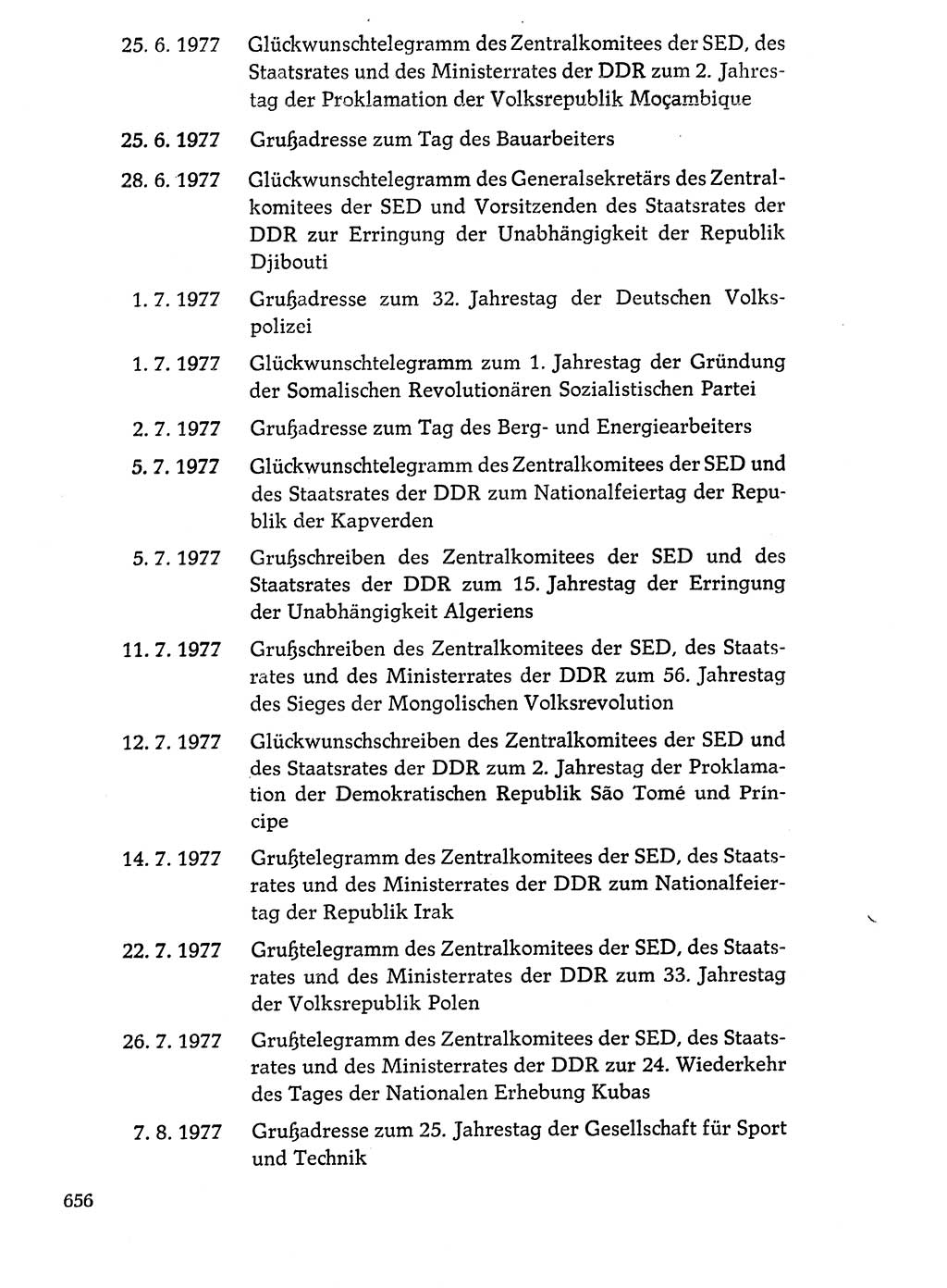 Dokumente der Sozialistischen Einheitspartei Deutschlands (SED) [Deutsche Demokratische Republik (DDR)] 1976-1977, Seite 656 (Dok. SED DDR 1976-1977, S. 656)