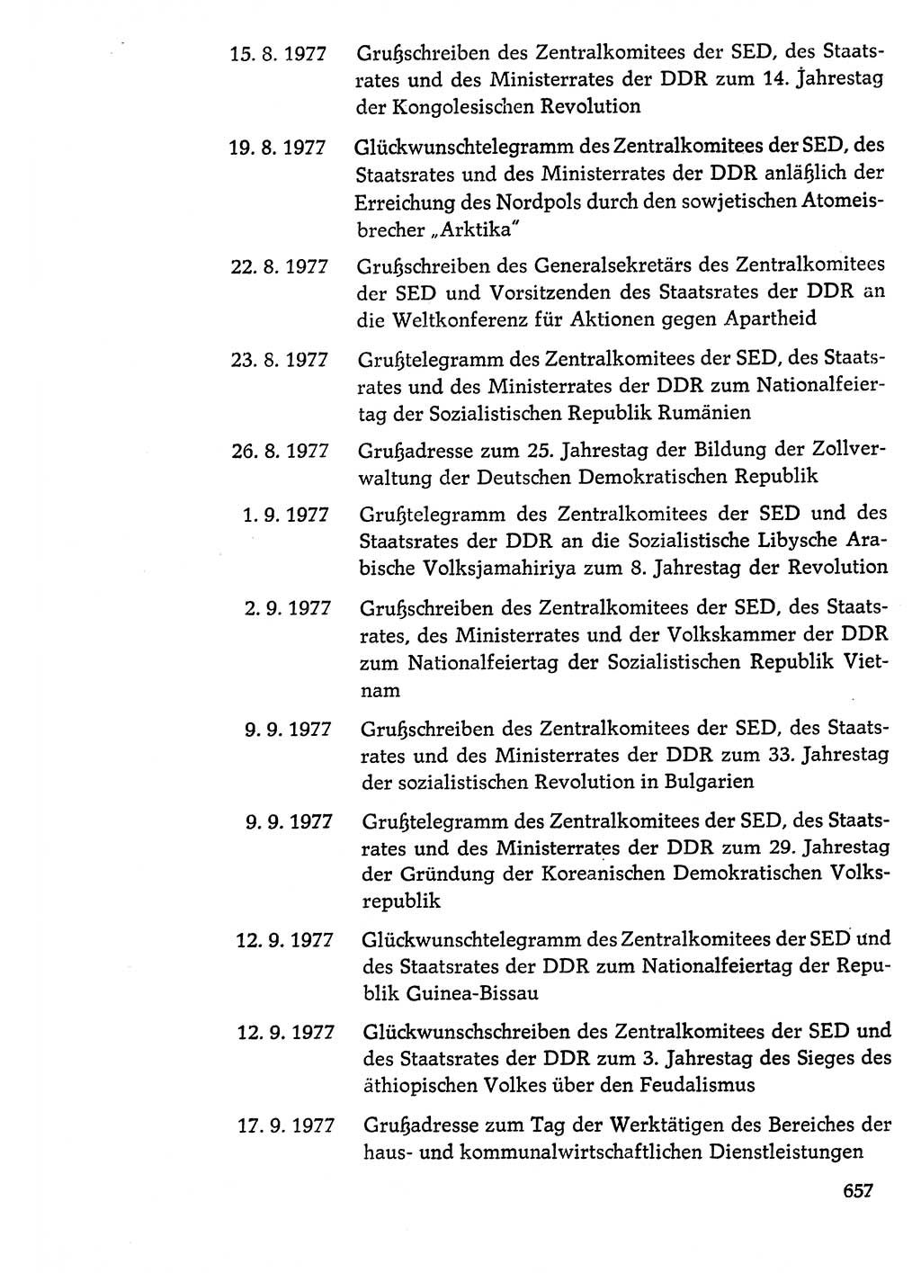 Dokumente der Sozialistischen Einheitspartei Deutschlands (SED) [Deutsche Demokratische Republik (DDR)] 1976-1977, Seite 657 (Dok. SED DDR 1976-1977, S. 657)