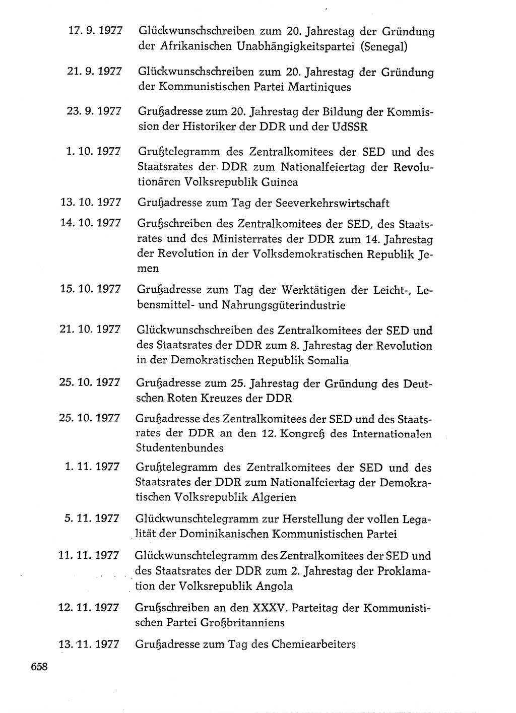 Dokumente der Sozialistischen Einheitspartei Deutschlands (SED) [Deutsche Demokratische Republik (DDR)] 1976-1977, Seite 658 (Dok. SED DDR 1976-1977, S. 658)