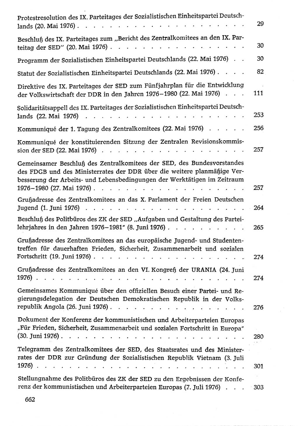 Dokumente der Sozialistischen Einheitspartei Deutschlands (SED) [Deutsche Demokratische Republik (DDR)] 1976-1977, Seite 662 (Dok. SED DDR 1976-1977, S. 662)