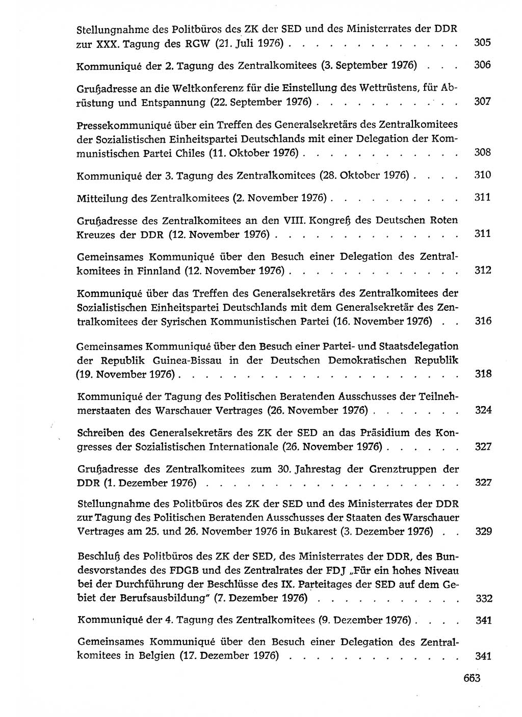 Dokumente der Sozialistischen Einheitspartei Deutschlands (SED) [Deutsche Demokratische Republik (DDR)] 1976-1977, Seite 663 (Dok. SED DDR 1976-1977, S. 663)