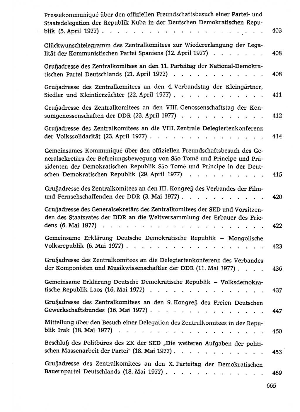 Dokumente der Sozialistischen Einheitspartei Deutschlands (SED) [Deutsche Demokratische Republik (DDR)] 1976-1977, Seite 665 (Dok. SED DDR 1976-1977, S. 665)