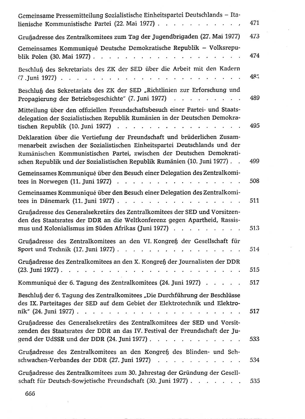 Dokumente der Sozialistischen Einheitspartei Deutschlands (SED) [Deutsche Demokratische Republik (DDR)] 1976-1977, Seite 666 (Dok. SED DDR 1976-1977, S. 666)