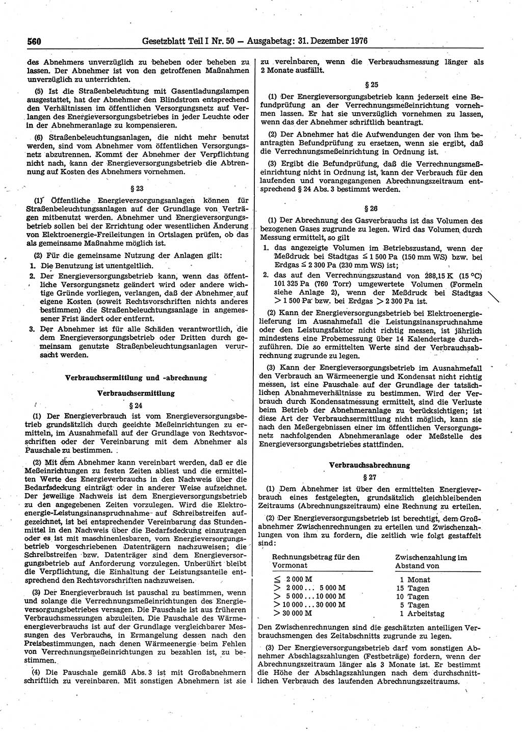 Gesetzblatt (GBl.) der Deutschen Demokratischen Republik (DDR) Teil Ⅰ 1976, Seite 560 (GBl. DDR Ⅰ 1976, S. 560)