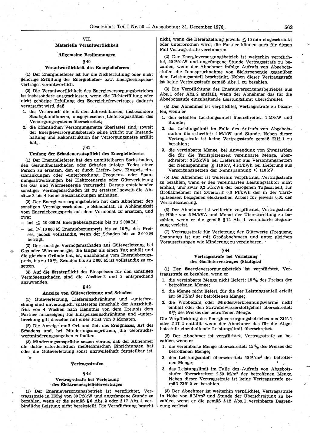 Gesetzblatt (GBl.) der Deutschen Demokratischen Republik (DDR) Teil Ⅰ 1976, Seite 563 (GBl. DDR Ⅰ 1976, S. 563)