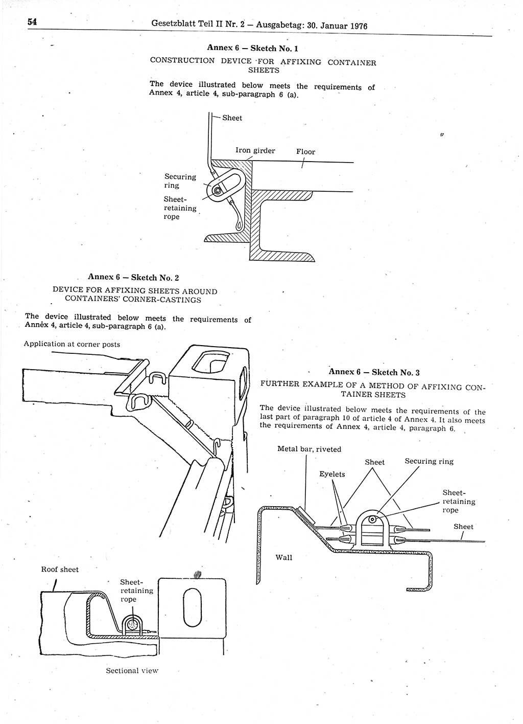 Gesetzblatt (GBl.) der Deutschen Demokratischen Republik (DDR) Teil ⅠⅠ 1976, Seite 54 (GBl. DDR ⅠⅠ 1976, S. 54)