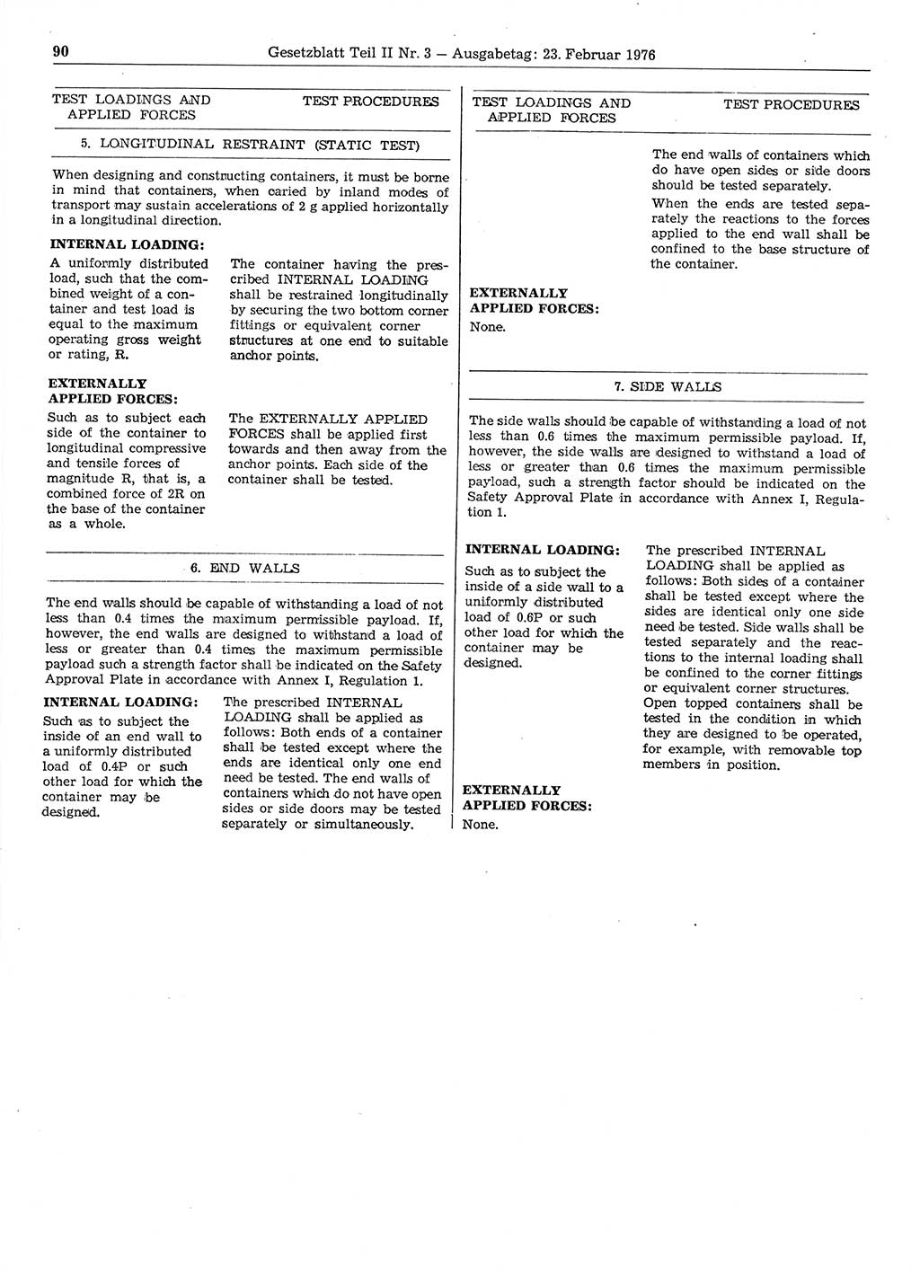 Gesetzblatt (GBl.) der Deutschen Demokratischen Republik (DDR) Teil ⅠⅠ 1976, Seite 90 (GBl. DDR ⅠⅠ 1976, S. 90)