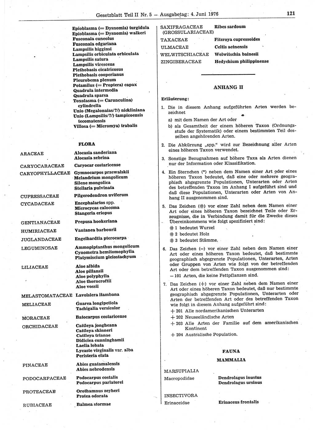 Gesetzblatt (GBl.) der Deutschen Demokratischen Republik (DDR) Teil ⅠⅠ 1976, Seite 121 (GBl. DDR ⅠⅠ 1976, S. 121)