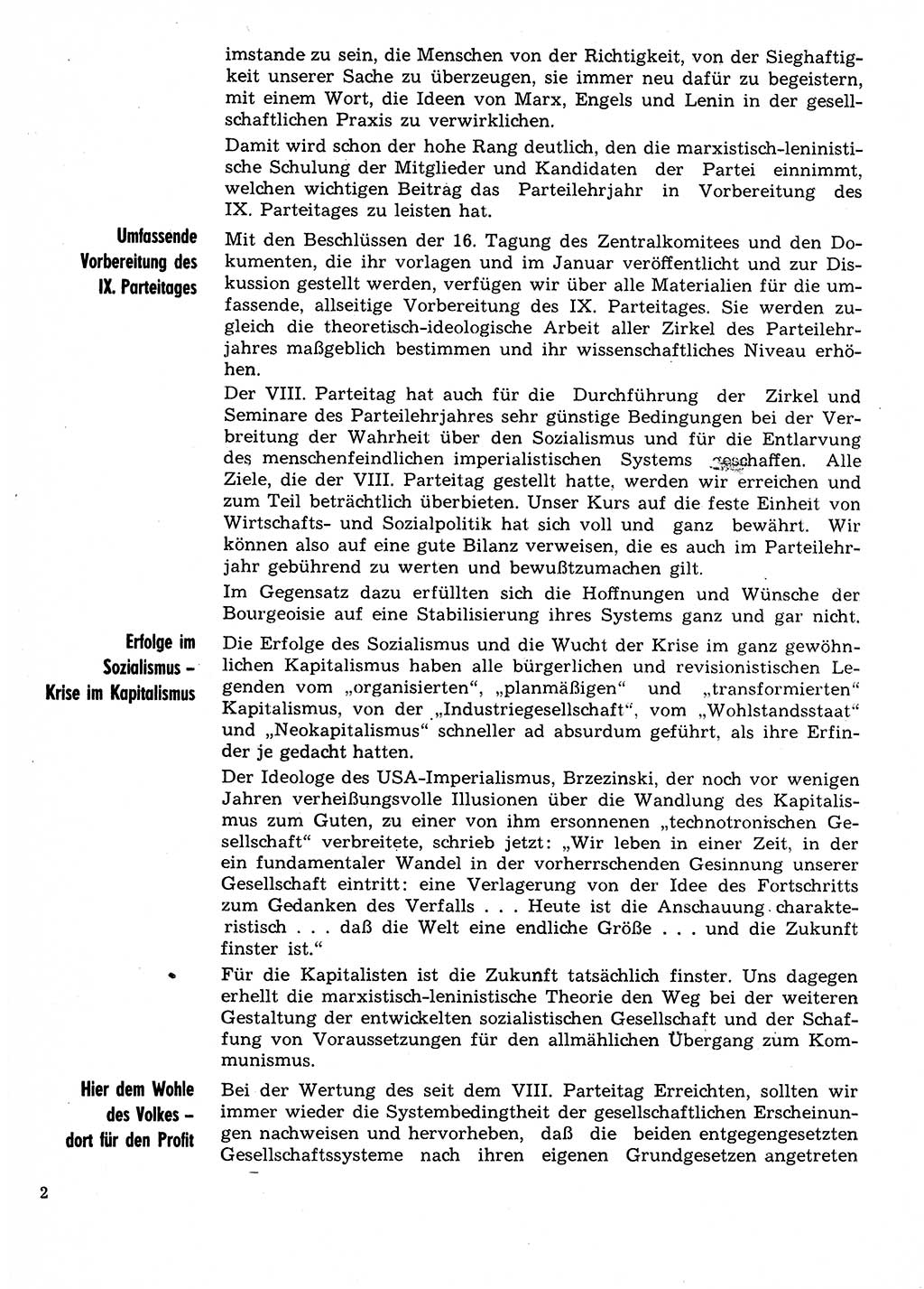 Neuer Weg (NW), Organ des Zentralkomitees (ZK) der SED (Sozialistische Einheitspartei Deutschlands) für Fragen des Parteilebens, 31. Jahrgang [Deutsche Demokratische Republik (DDR)] 1976, Seite 2 (NW ZK SED DDR 1976, S. 2)