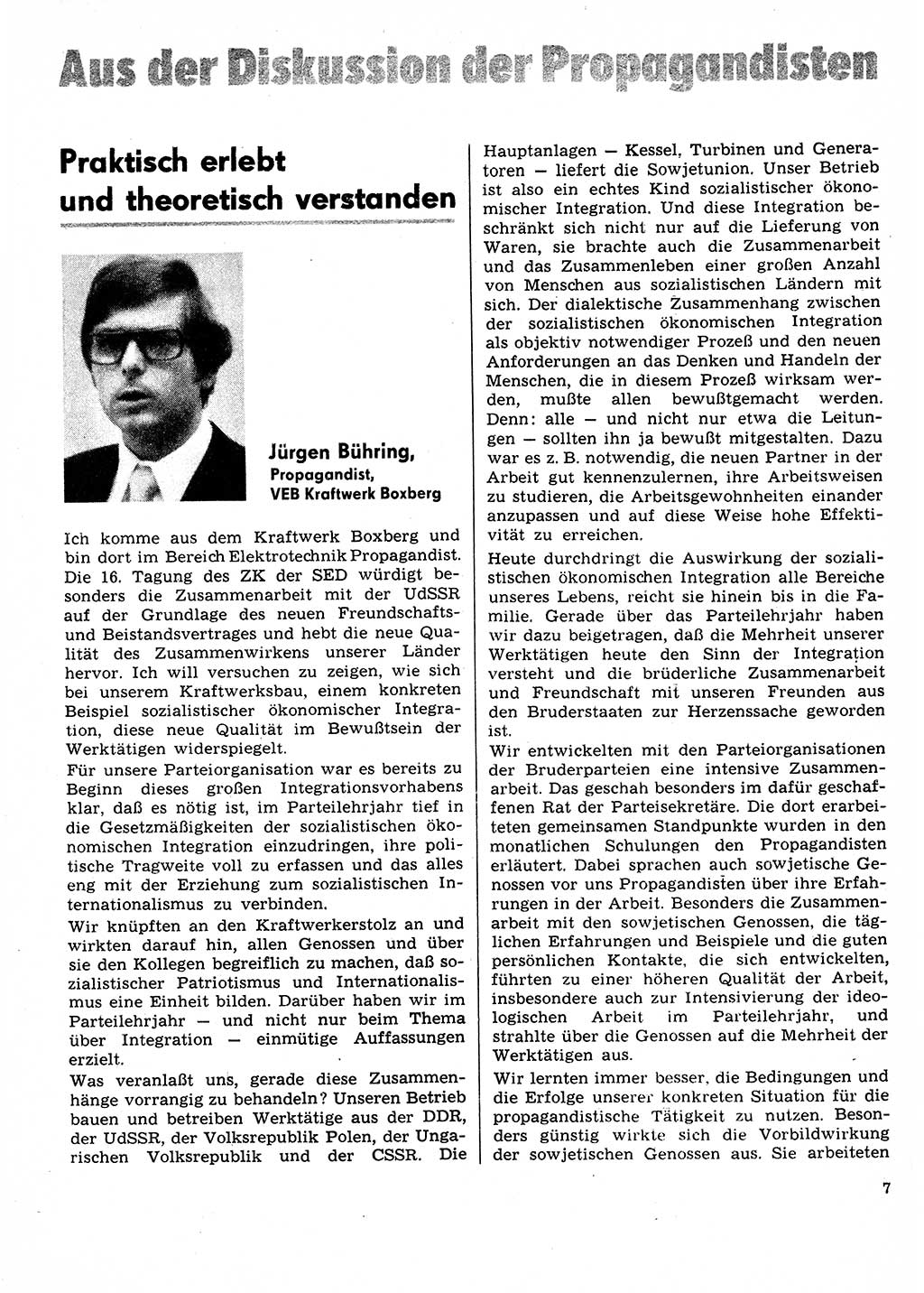 Neuer Weg (NW), Organ des Zentralkomitees (ZK) der SED (Sozialistische Einheitspartei Deutschlands) für Fragen des Parteilebens, 31. Jahrgang [Deutsche Demokratische Republik (DDR)] 1976, Seite 7 (NW ZK SED DDR 1976, S. 7)