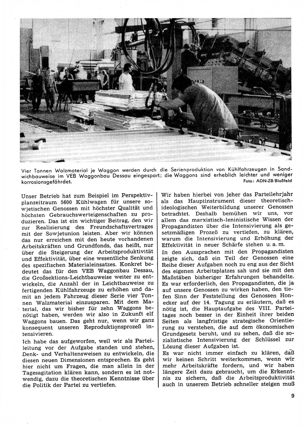 Neuer Weg (NW), Organ des Zentralkomitees (ZK) der SED (Sozialistische Einheitspartei Deutschlands) für Fragen des Parteilebens, 31. Jahrgang [Deutsche Demokratische Republik (DDR)] 1976, Seite 9 (NW ZK SED DDR 1976, S. 9)