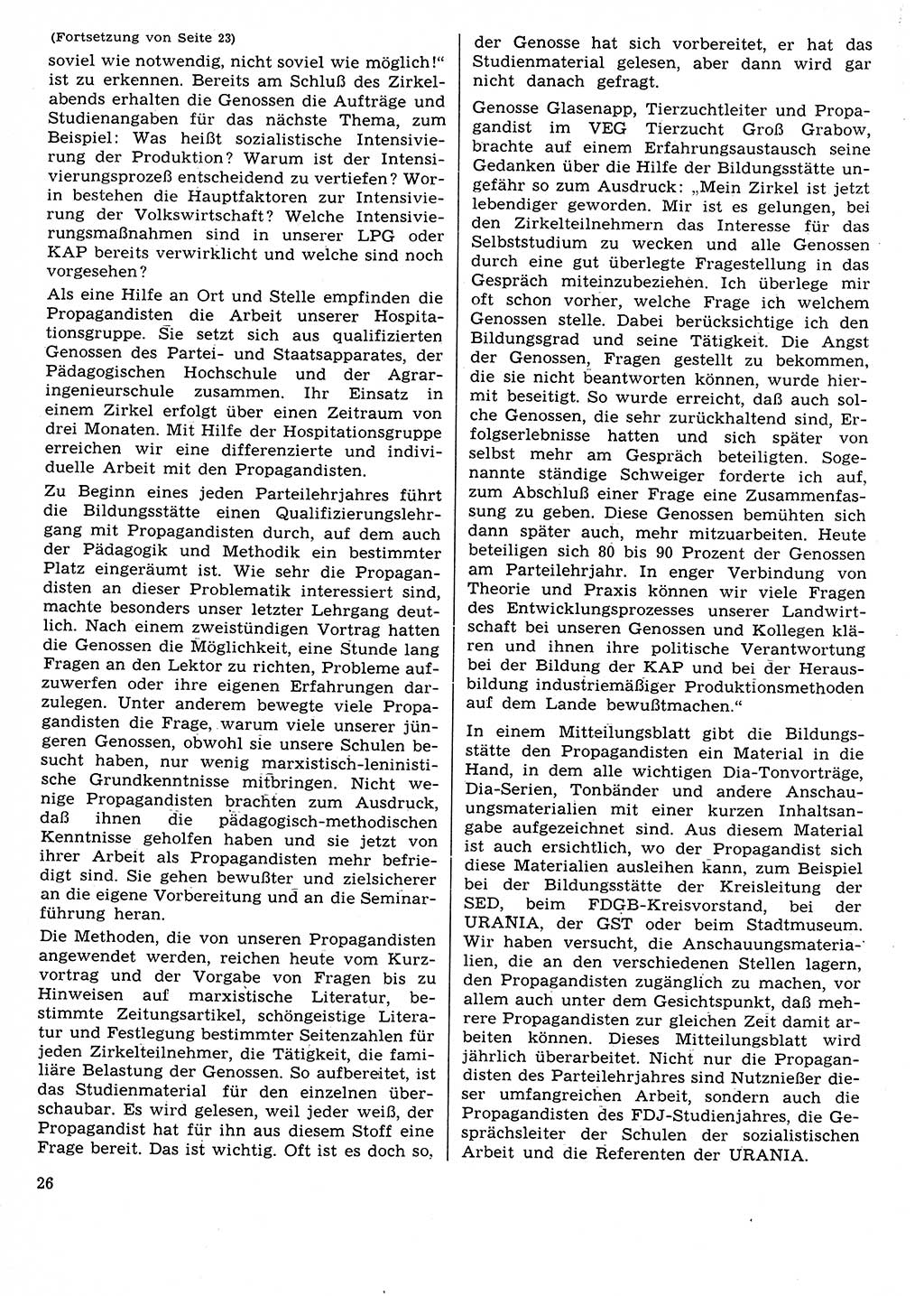 Neuer Weg (NW), Organ des Zentralkomitees (ZK) der SED (Sozialistische Einheitspartei Deutschlands) für Fragen des Parteilebens, 31. Jahrgang [Deutsche Demokratische Republik (DDR)] 1976, Seite 26 (NW ZK SED DDR 1976, S. 26)