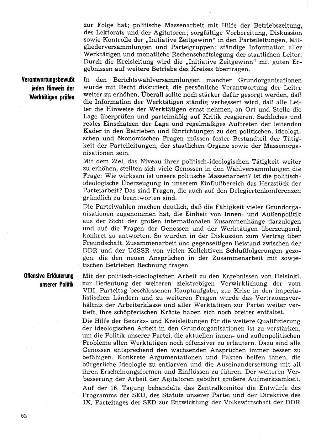 Neuer Weg (NW), Organ des Zentralkomitees (ZK) der SED (Sozialistische Einheitspartei Deutschlands) für Fragen des Parteilebens, 31. Jahrgang [Deutsche Demokratische Republik (DDR)] 1976, Seite 52 (NW ZK SED DDR 1976, S. 52)