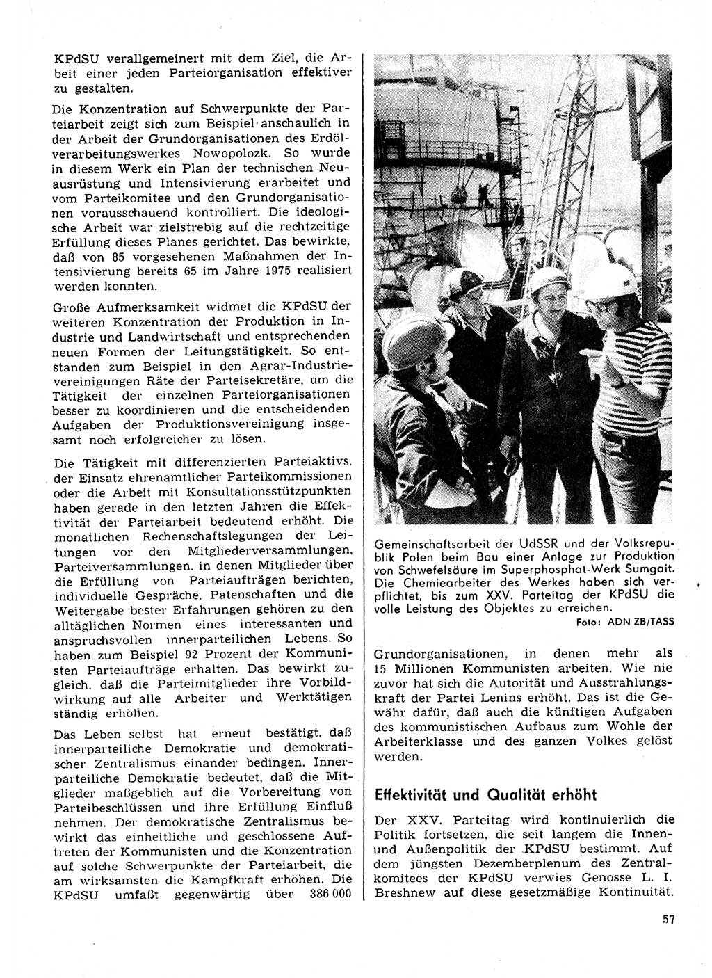 Neuer Weg (NW), Organ des Zentralkomitees (ZK) der SED (Sozialistische Einheitspartei Deutschlands) für Fragen des Parteilebens, 31. Jahrgang [Deutsche Demokratische Republik (DDR)] 1976, Seite 57 (NW ZK SED DDR 1976, S. 57)