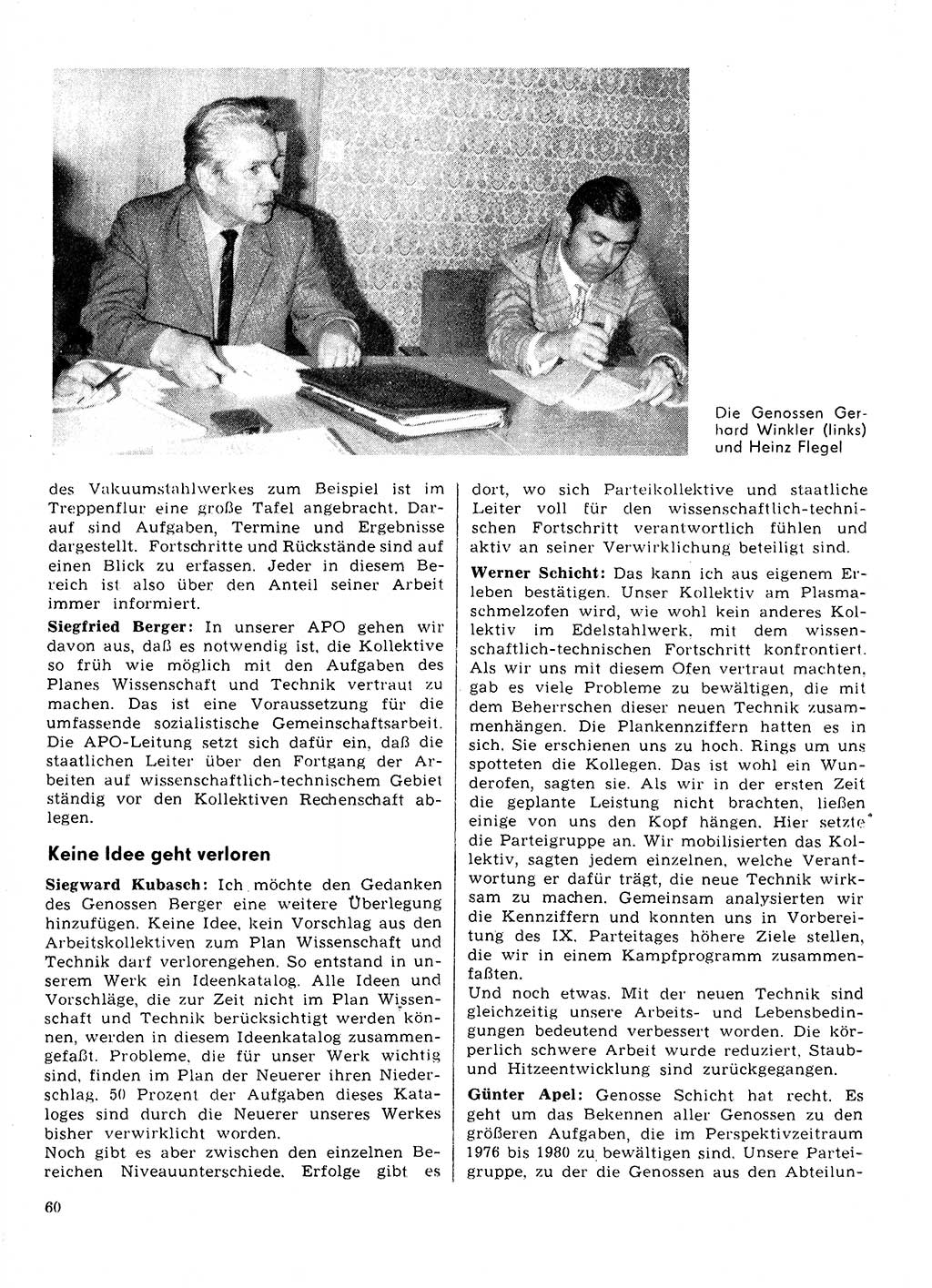 Neuer Weg (NW), Organ des Zentralkomitees (ZK) der SED (Sozialistische Einheitspartei Deutschlands) für Fragen des Parteilebens, 31. Jahrgang [Deutsche Demokratische Republik (DDR)] 1976, Seite 60 (NW ZK SED DDR 1976, S. 60)