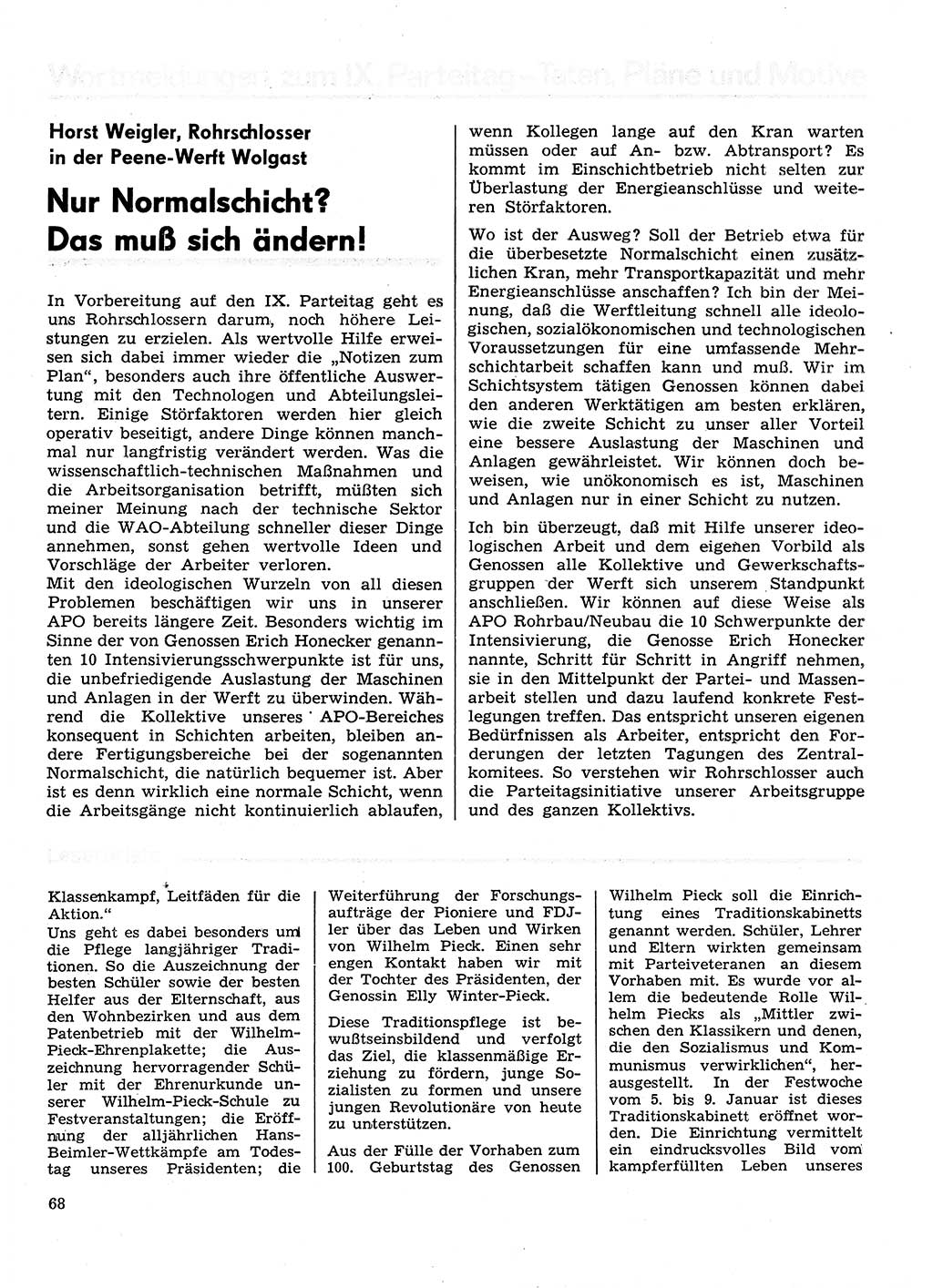 Neuer Weg (NW), Organ des Zentralkomitees (ZK) der SED (Sozialistische Einheitspartei Deutschlands) für Fragen des Parteilebens, 31. Jahrgang [Deutsche Demokratische Republik (DDR)] 1976, Seite 68 (NW ZK SED DDR 1976, S. 68)
