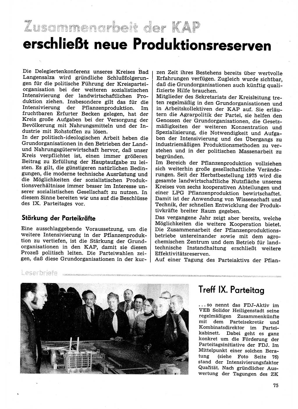 Neuer Weg (NW), Organ des Zentralkomitees (ZK) der SED (Sozialistische Einheitspartei Deutschlands) für Fragen des Parteilebens, 31. Jahrgang [Deutsche Demokratische Republik (DDR)] 1976, Seite 75 (NW ZK SED DDR 1976, S. 75)